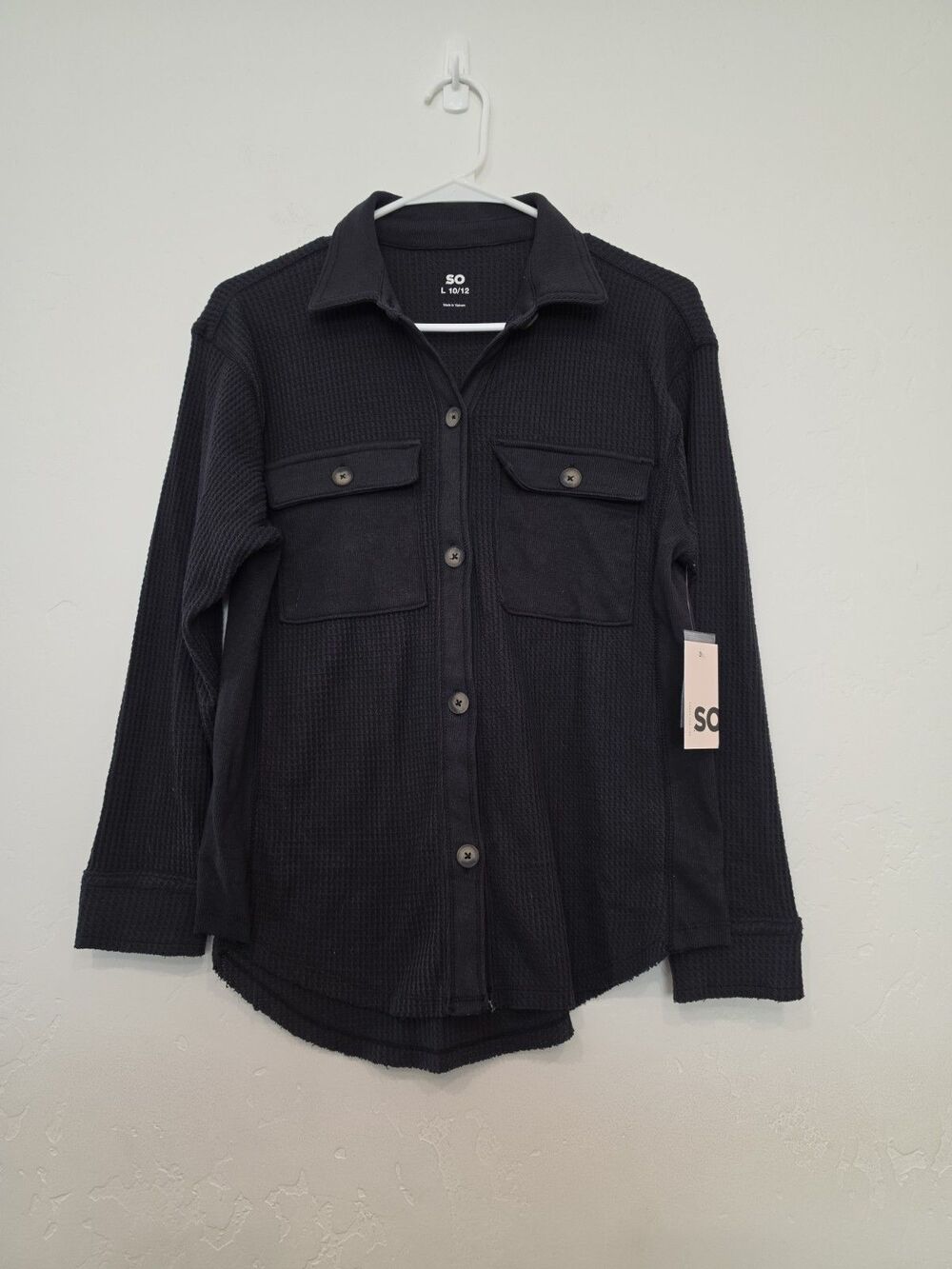 So Good For Life Women’s Oversized Waffle Shirt Long Sleeves Size Large NWT